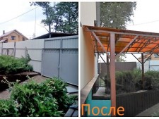 Монтаж навесов из поликарбоната