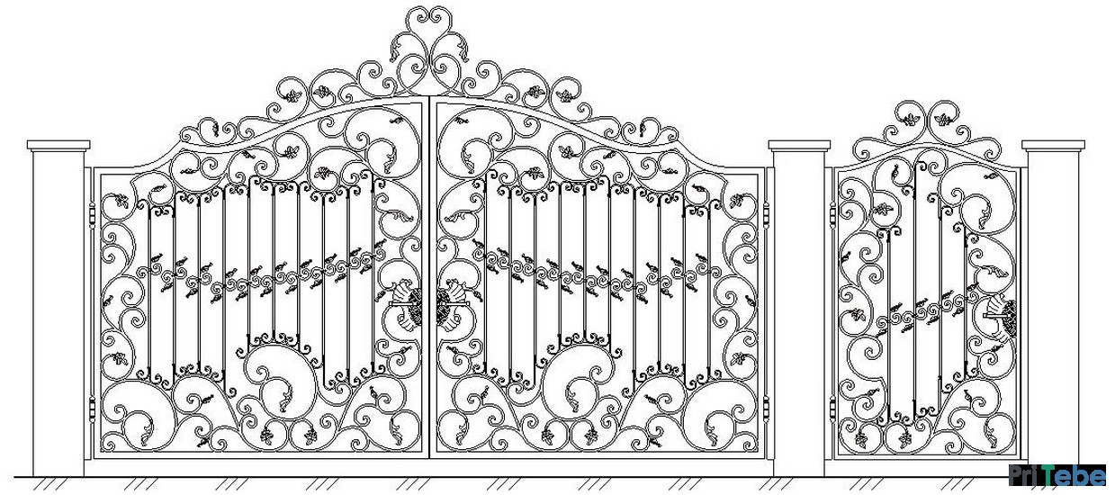 Эксклюзивные ворота и калитка (ковка) с установкой