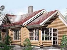 Бревенчатый дом 6,5 на 11 м с мансардой.