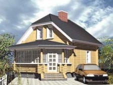 Бревенчатый коттедж 6x7 с мансардой.