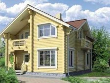 Проект дома 9х8,5 м из калиброванного бревна с мансардой.